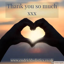 hand in heart shape to thank everyone for their generosity and support during Endrick Holistics fundraising effort